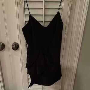 Lulus Elegant Black Dress with Ruffle Detail